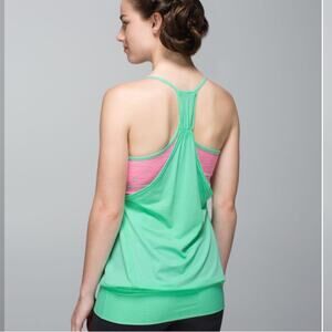 Lululemon No Limits Tank Size 6 Opal Pink Built In Bra Yoga Workout Top